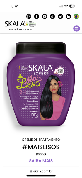 Skala Creme de Tratamento Mais Lisos 1kg